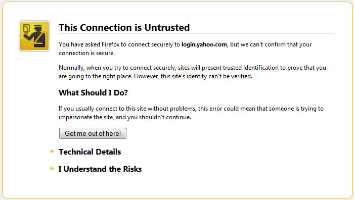 firefox connection untrusted for every page mac